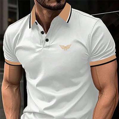 Manfinity Homme Polo à motif d’ailes de couleur contrastée pour homme